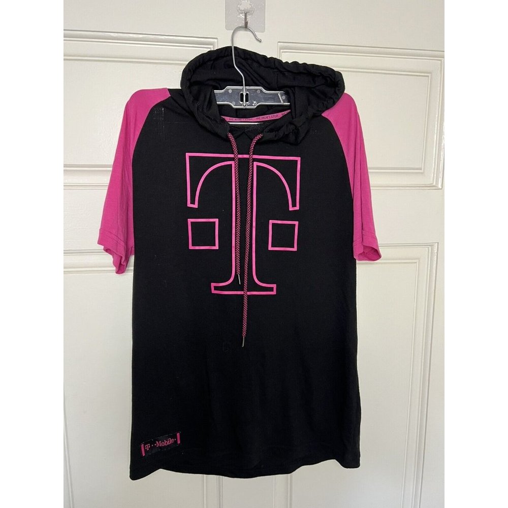 T-Mobile Hoodie Women's Small Employee Uniform Black Pink Logo Short Sleeve
